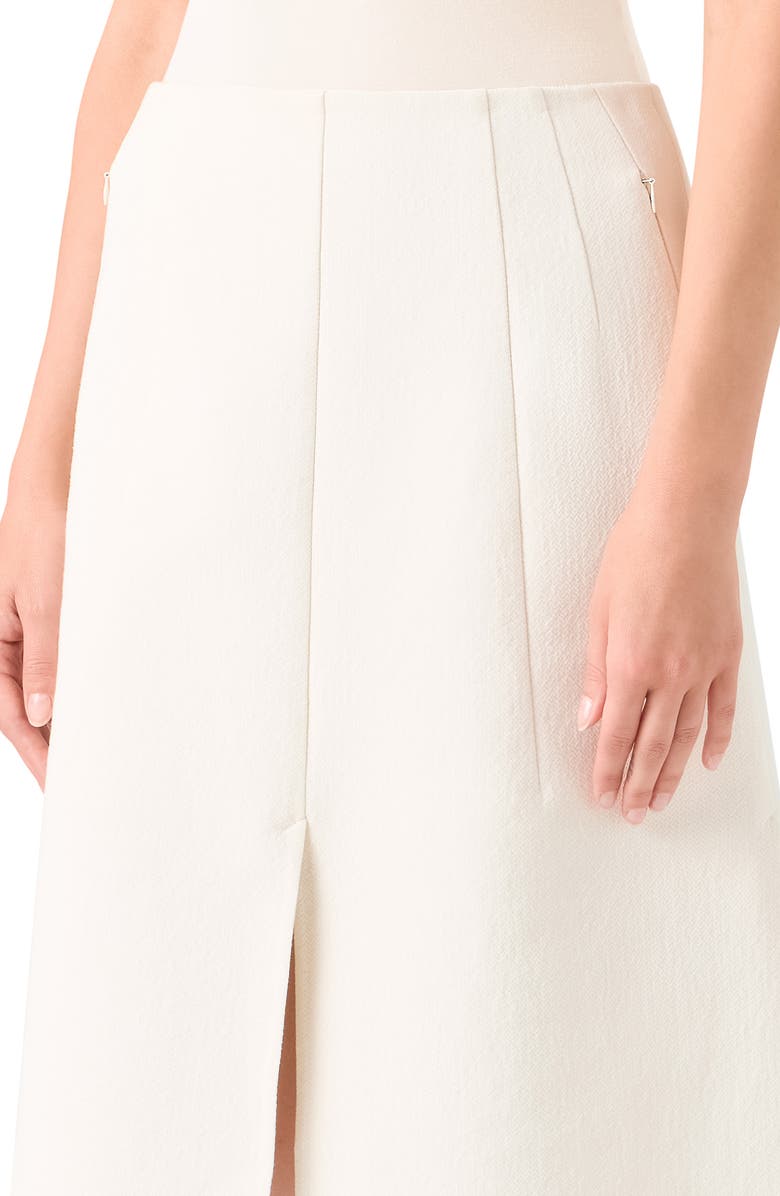 Akris Pleated Cotton & Silk A-Line Skirt, Alternate, color, Ecru