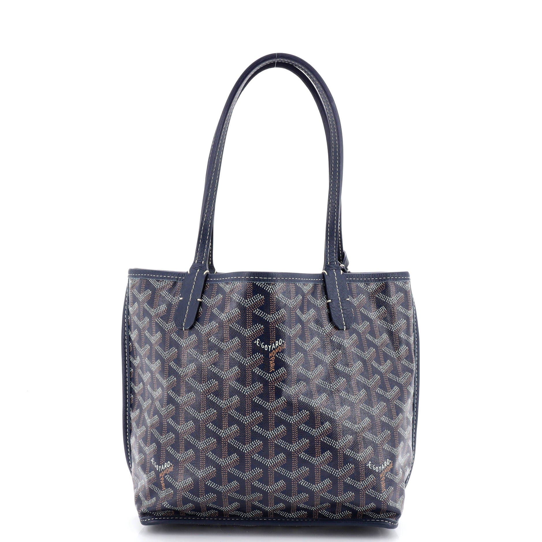 Pre-Owned Goyard Anjou Reversible Tote Coated Canvas Mini, Main, color, Blue