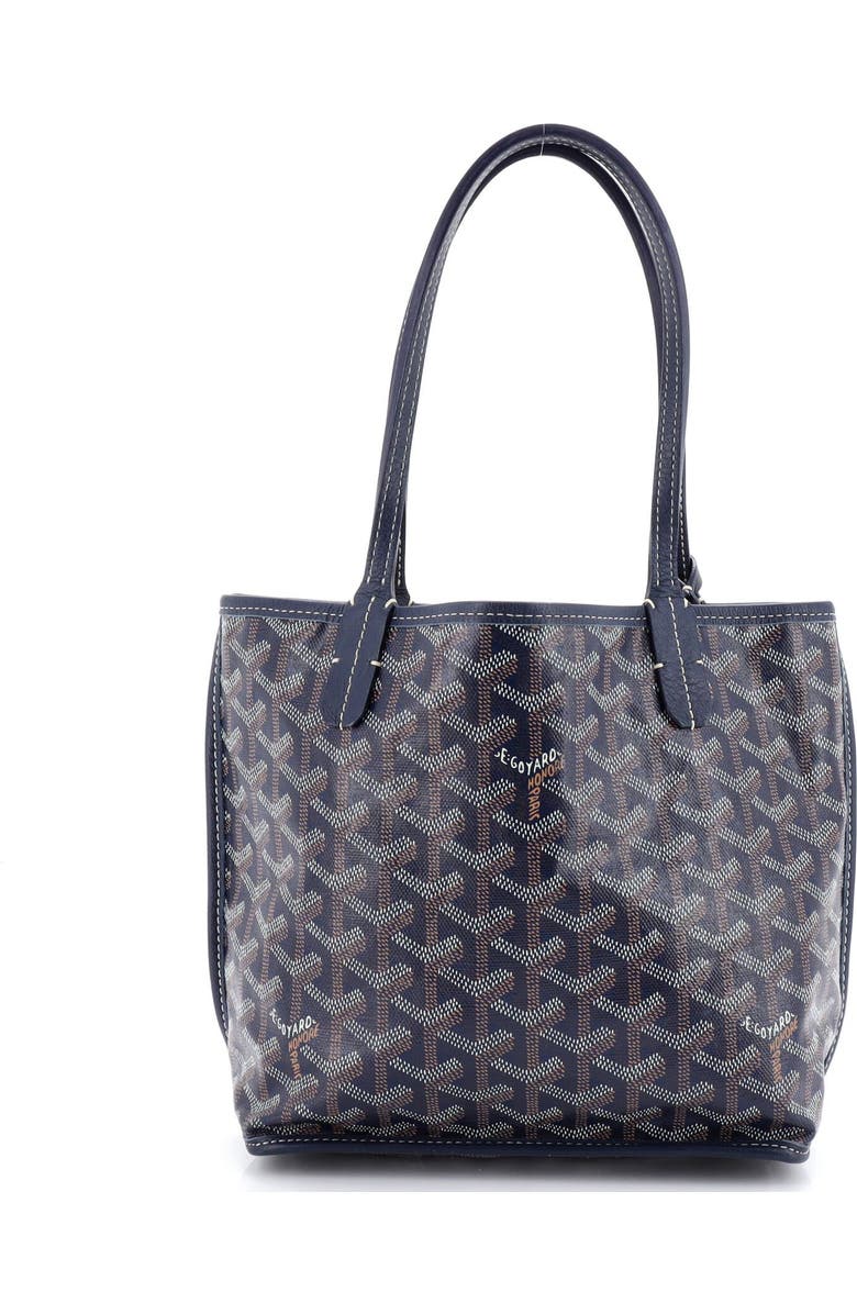 Pre-Owned Goyard Anjou Reversible Tote Coated Canvas Mini, Main, color, Blue