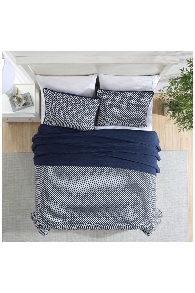 Lockridge Reversible Cotton Quilt Set, Alternate, color, NAVY