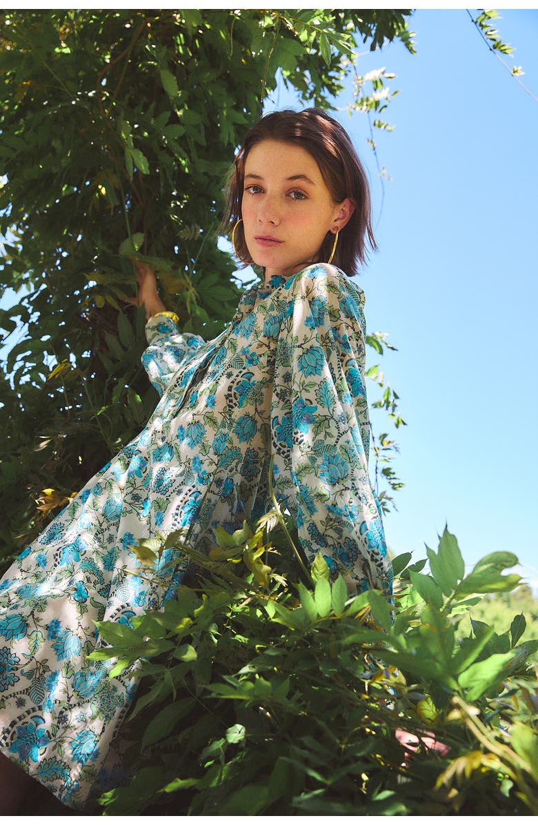 Ro's Garden Chloe Short Dress, Alternate, color, Blue Ceylon