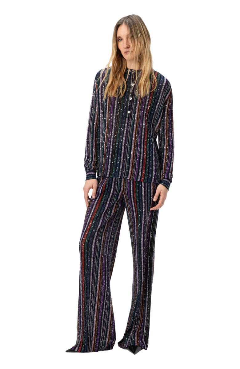 Missoni Henley Blouse With Mandarin Collar, Main, color, Multicoloured