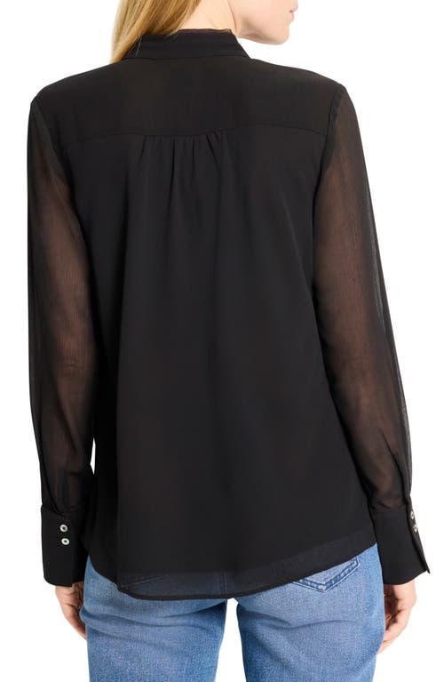 Nic + Zoe Nic+zoe Falling Chiffon Top In Black