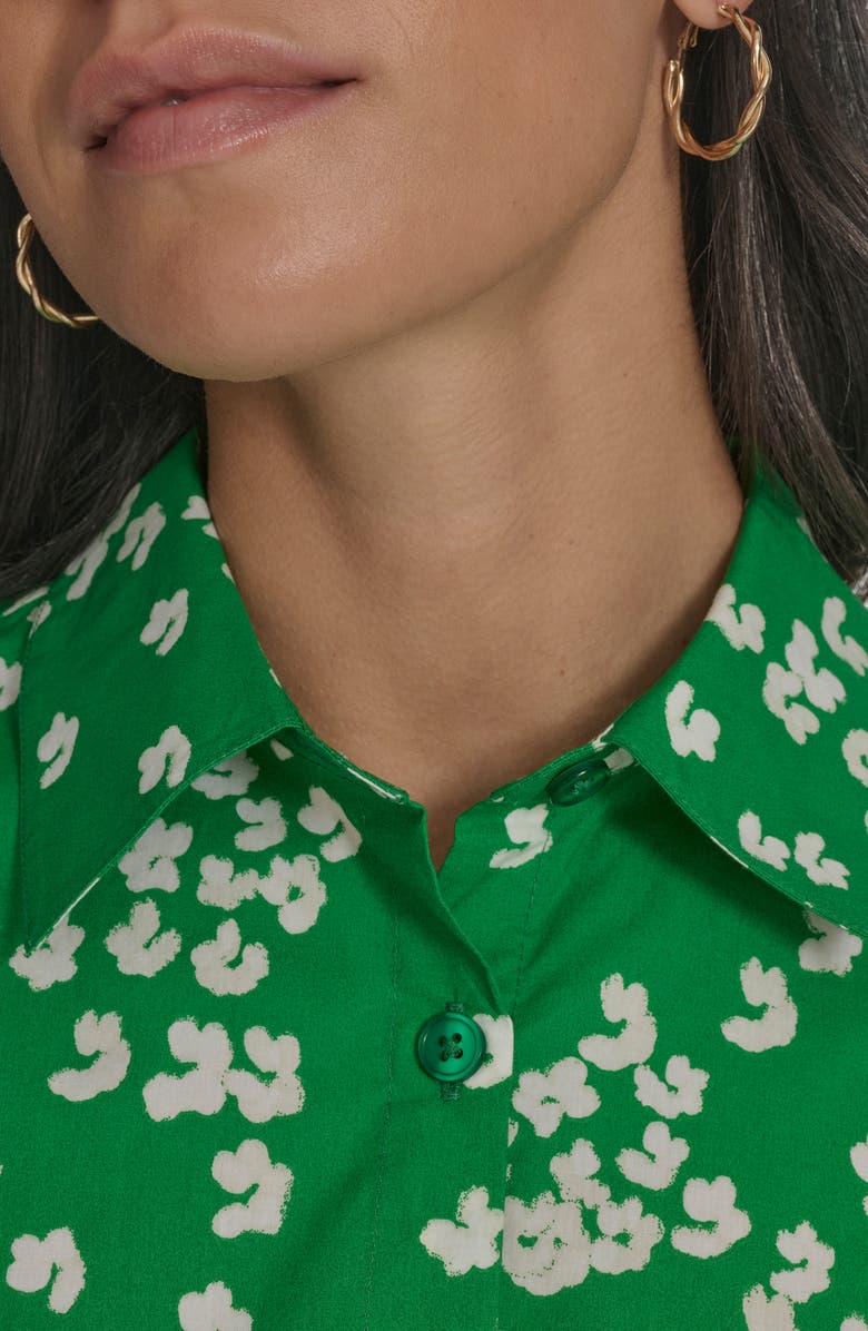 Calvin Klein Tie Waist Cotton Shirtdress, Alternate, color,