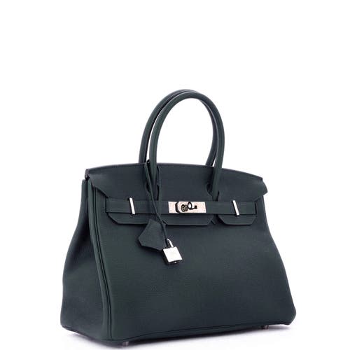 Pre-owned Hermes Hermes Birkin Handbag Green Togo With Palladium Hardware 30