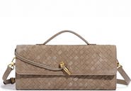Adornia Woven Faux Leather Baguette Bag