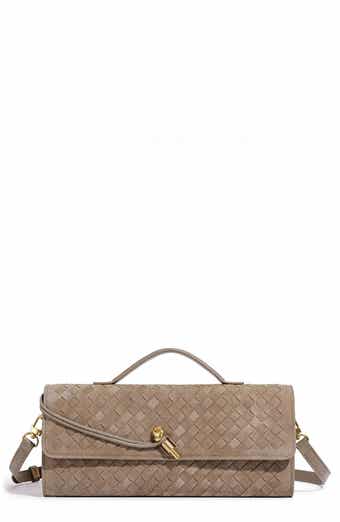 Adornia Woven Faux Leather Baguette Bag