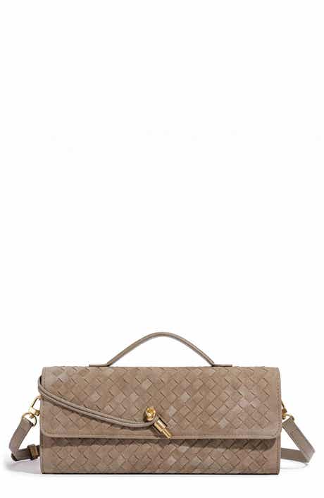 Adornia Woven Faux Leather Baguette Bag