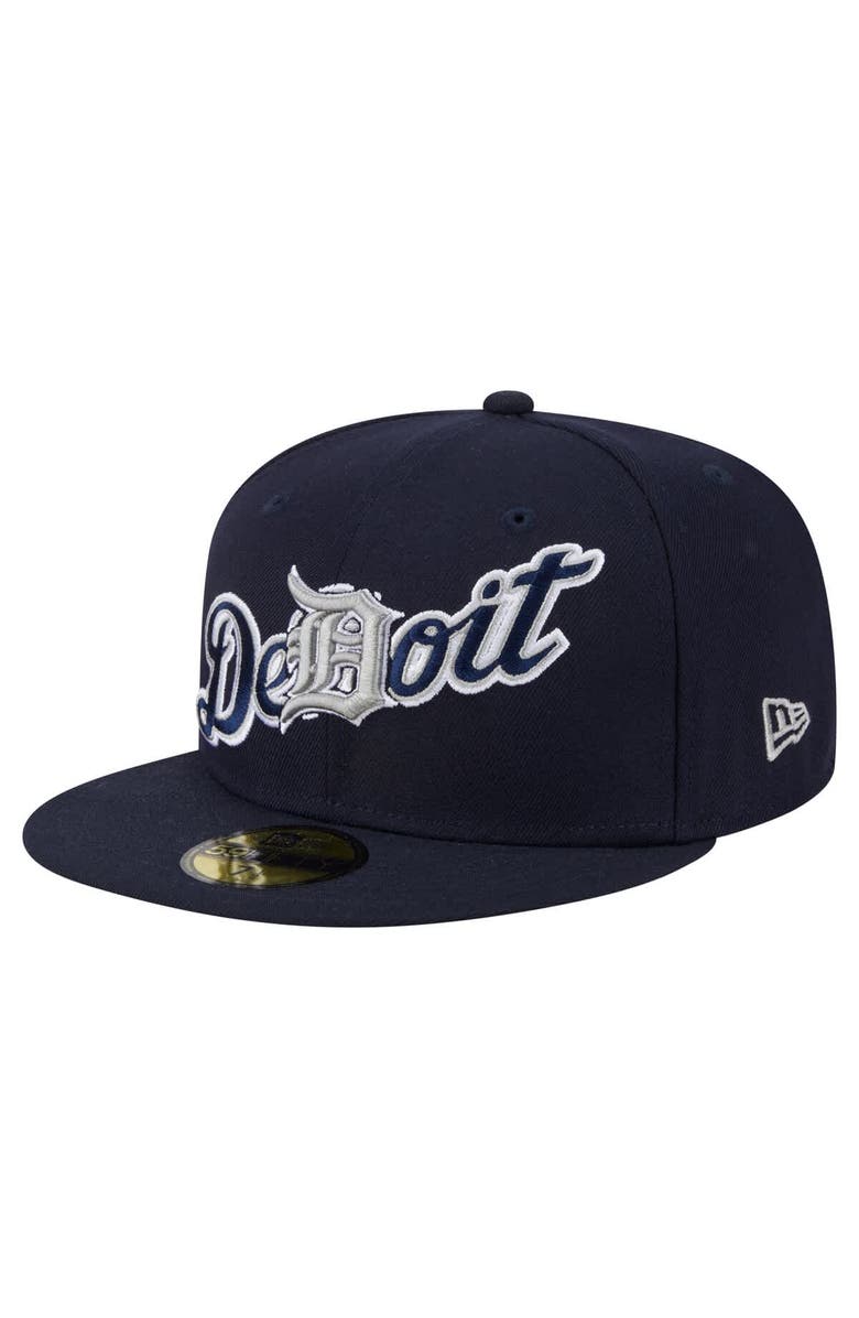 New Era Men's New Era Navy Detroit Tigers Overlap 59FIFTY Fitted Hat, Main, color, Navy
