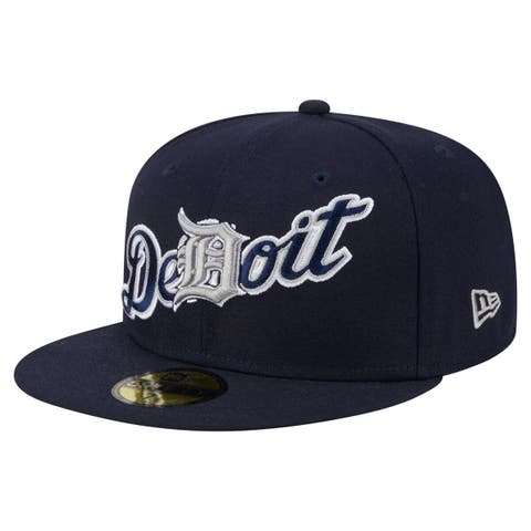 Men's New Era Navy Detroit Tigers Overlap 59FIFTY Fitted Hat