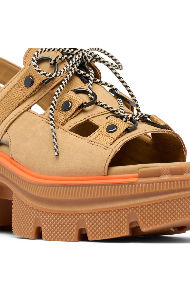 SOREL Rein CB<sup>™</sup> Lace-Up Platform Sandal, Alternate, color, Caribou Buff/ Black
