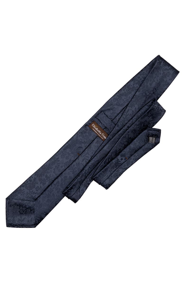 Elizabetta Goldoni - Extra Long Silk Jacquard Tie for Men, Alternate, color, Midnight Blue