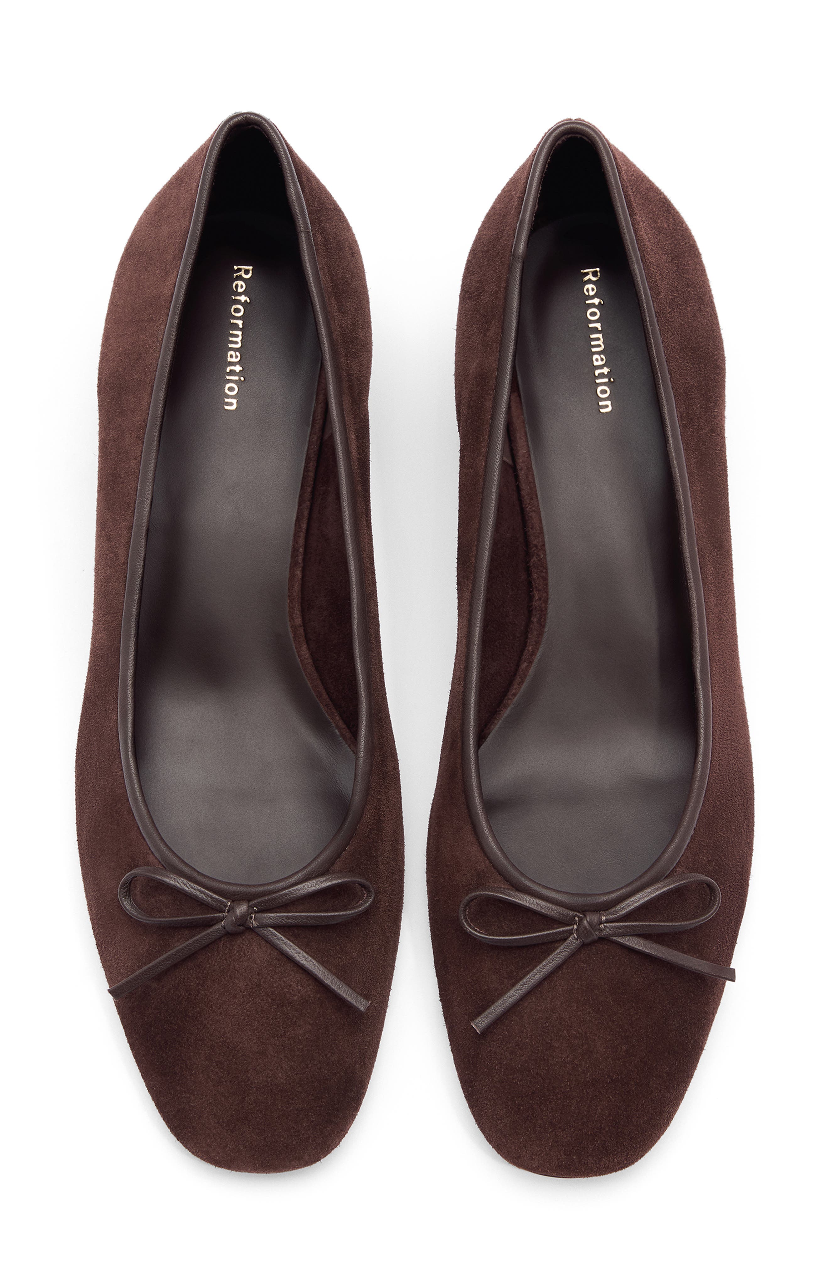 Reformation Terry Ballet Pump, Alternate, color, Espresso Suede