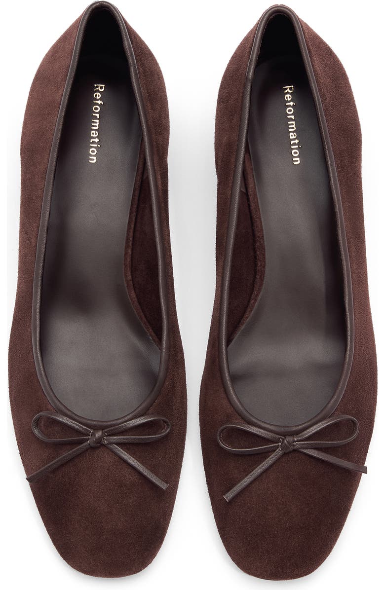 Reformation Terry Ballet Pump, Alternate, color, Espresso Suede