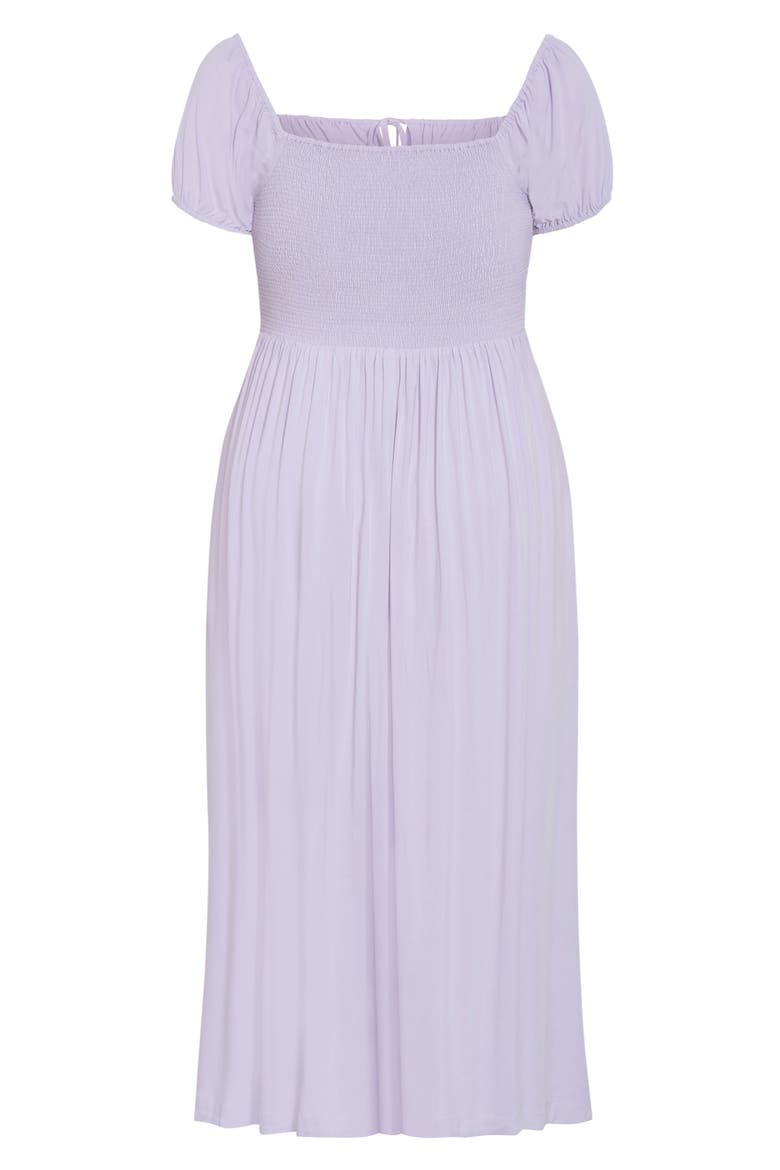 Abbie Peasant Midi Dress, Alternate, color, LILAC