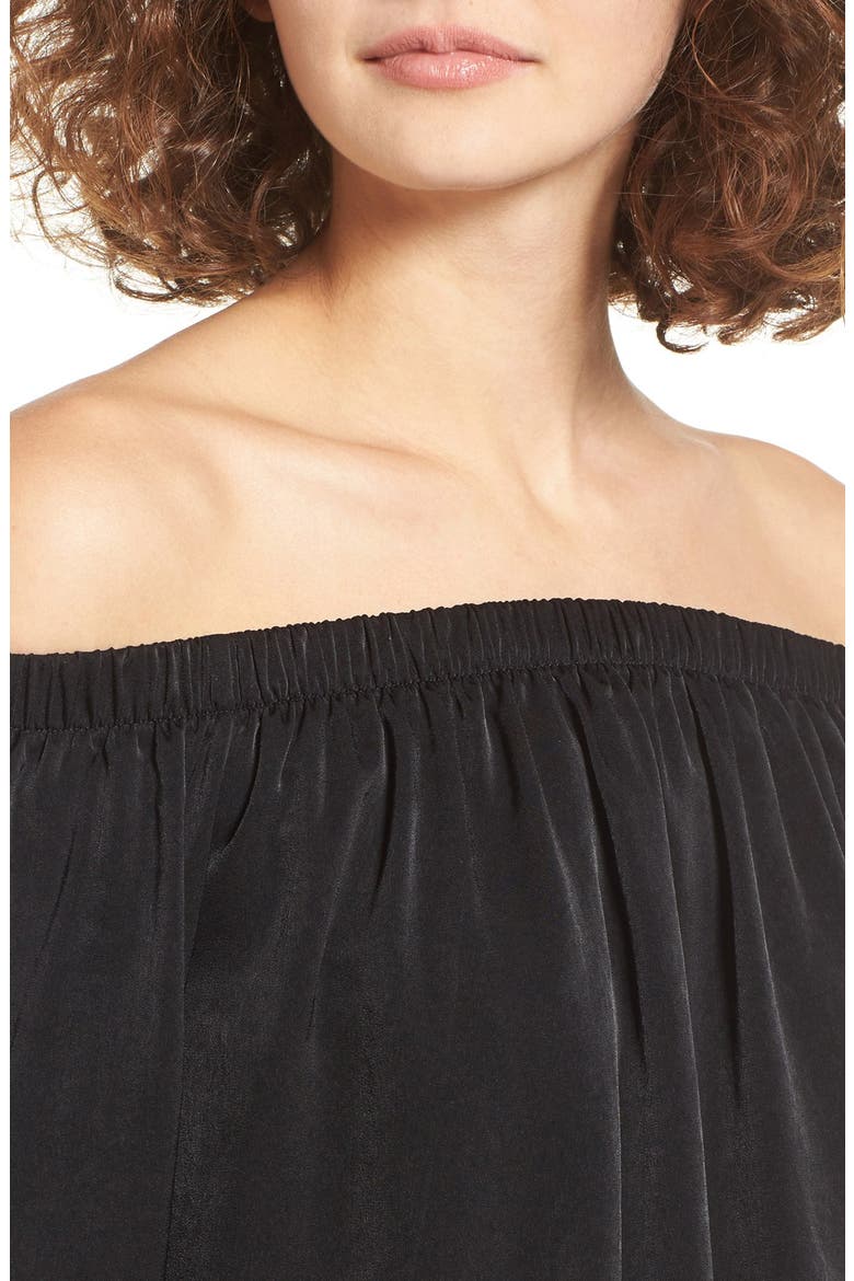 Tie Sleeve Off the Shoulder Top, Alternate, color, BLACK