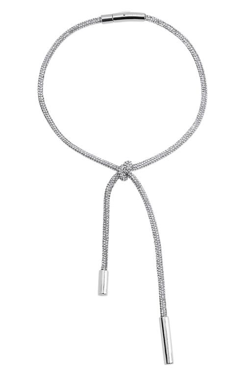 Area Crystal Knot Necklace In Metallic