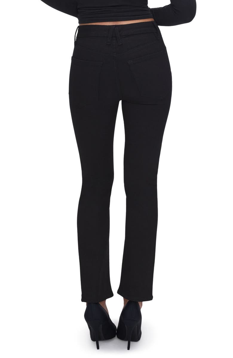 Good American Good Legs Never Fade Ankle Straight Leg Jeans, Alternate, color, Black001