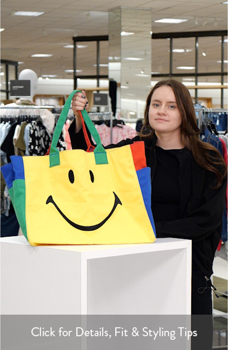 Smiley Colorblock Tote Bag, sales video thumbnail
