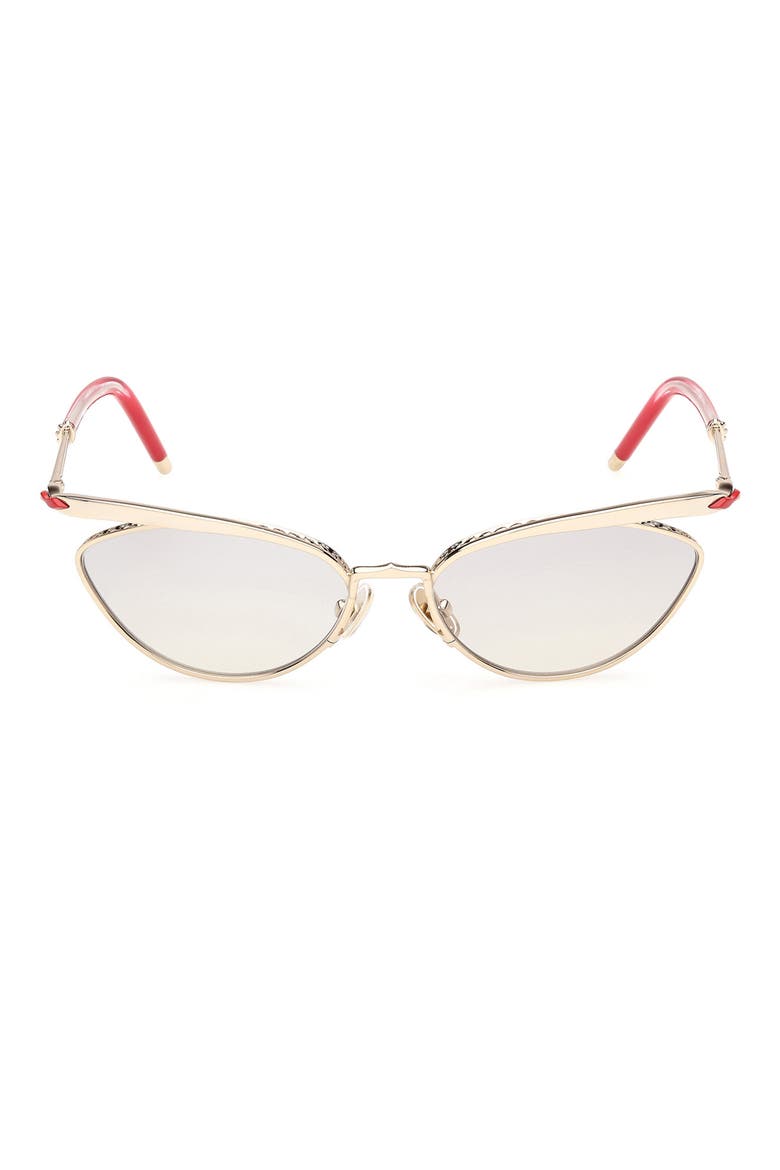 56mm Geometric Sunglasses, Main, color, GOLD / RED / DIVEL