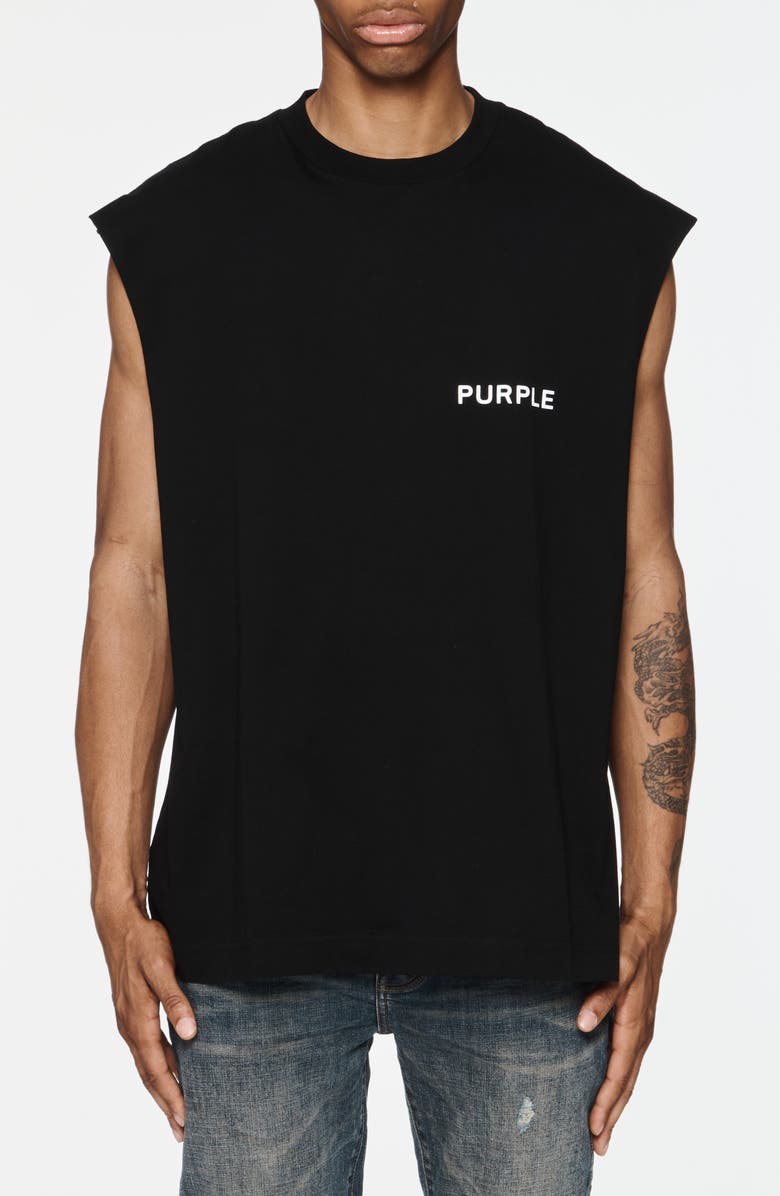 PURPLE BRAND Oversize Cotton Cutoff Graphic Tank, Main, color, 