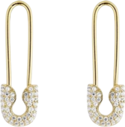 Spero London Pave Safety Pin Earring Jewelled Sterling Silver