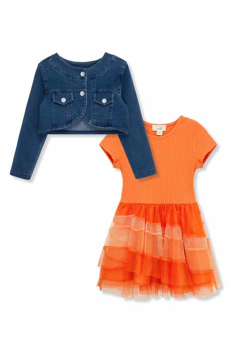 Peek Aren't You Curious Kids' Dress & Denim Jacket Set