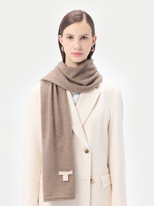Gobi Mongolian Cashmere Cashmere Jersey Knit Scarf In Taupe