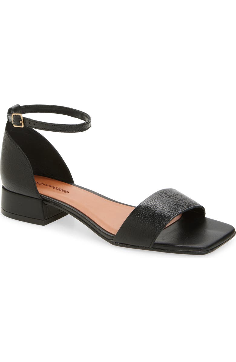 Bottero Eduara Ankle Strap Sandal, Main, color, Preto