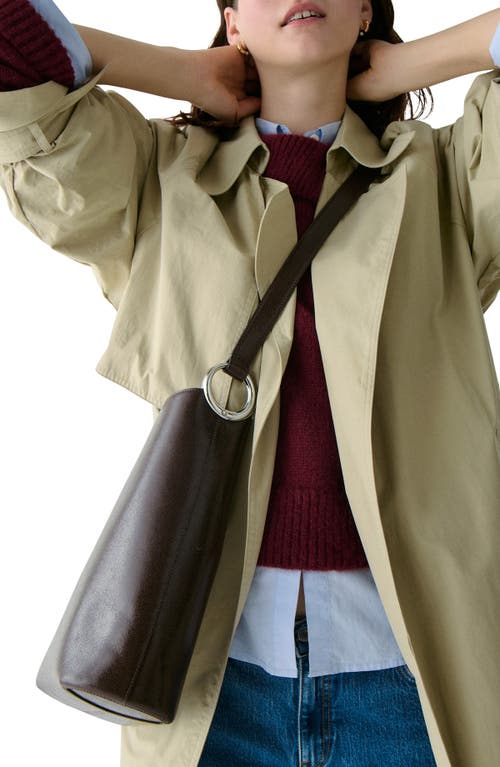 Kate Spade New York Halo Glazed Leather Bucket Bag In Brown