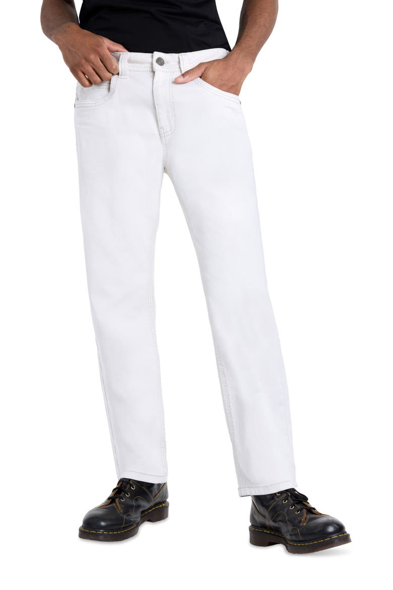 Saddle Stitch Slim Fit Jeans, Alternate, color, WHITE