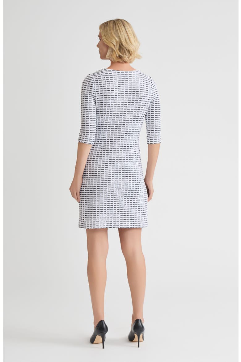 Two-Tone Tweed Knit Sheath Dress, Alternate, color, Black/White