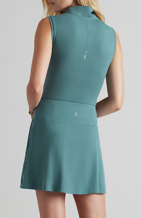 Shop Rhone Course To Court Sleeveless Half Zip Top In Green Sea