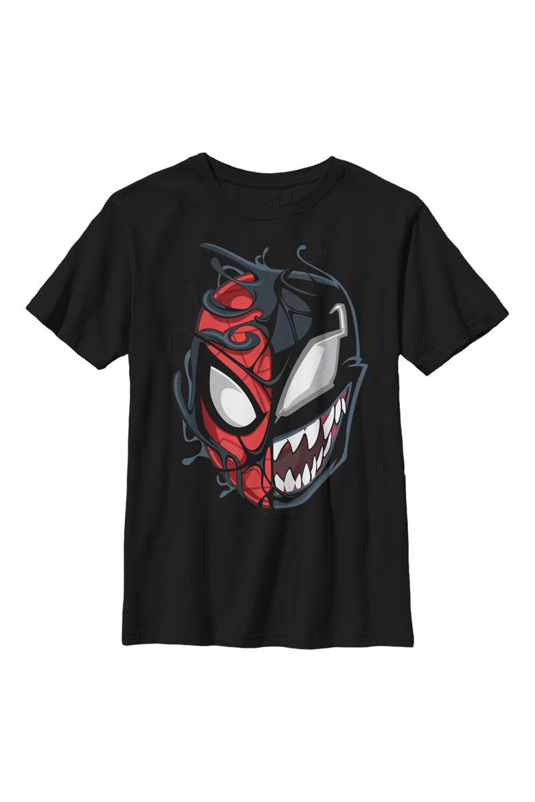Boy's Marvel Spider-Man Venom Mask Split  Graphic T-Shirt, Main, color, Black