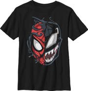 Marvel Boy's Marvel Spider-Man Venom Mask Split Graphic T-Shirt