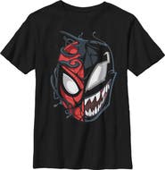 Marvel Boys' Husky Marvel Spider-Man Venom Mask Split Graphic Tee