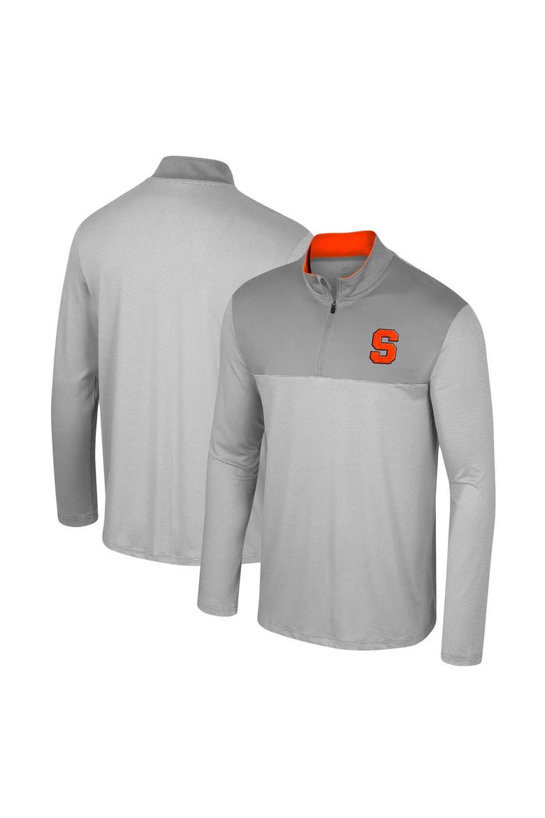Men's Colosseum Gray Syracuse Orange Tuck Quarter-Zip Top, Main, color, Gray