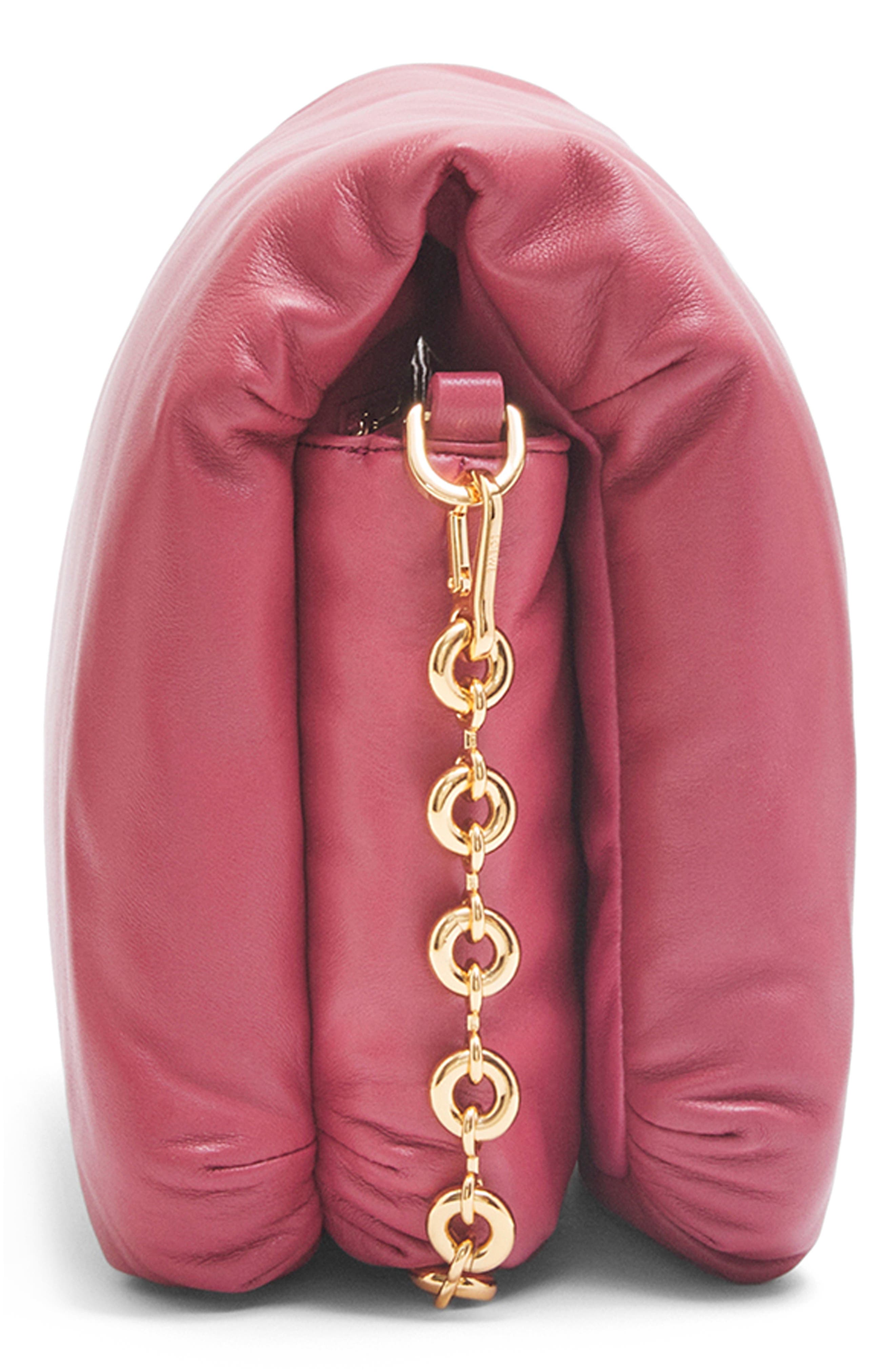 Goya Lambskin Leather Puffer Bag, Alternate, color, PLUMROSE