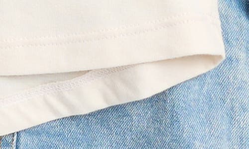Shop Volcom Raglan Sleeve T-shirt & Shorts Set In Off White/blue