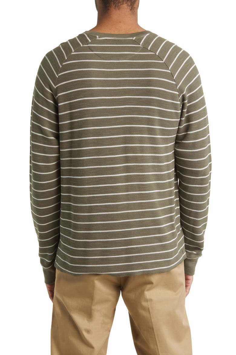 Stripe Waffle Raglan Sleeve Pima Cotton T-Shirt, Alternate, color, SYCAMORE/ BONE