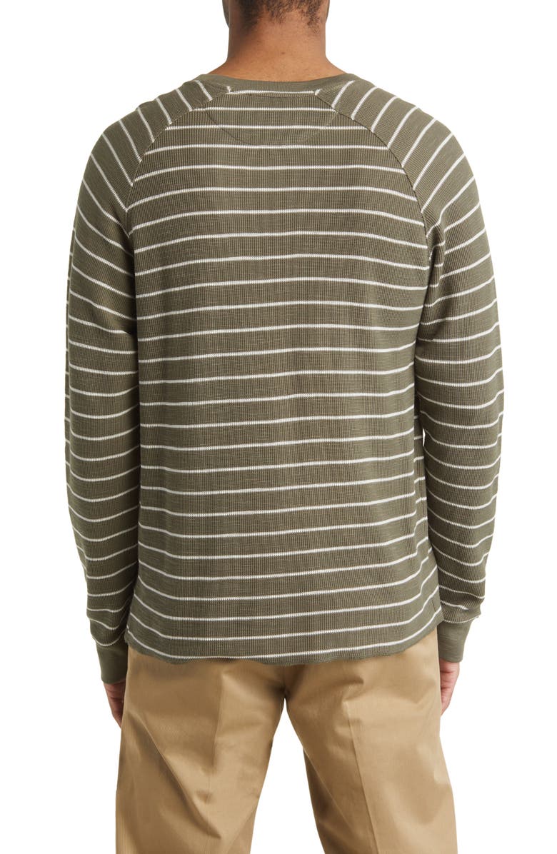 Vince Stripe Waffle Raglan Sleeve Pima Cotton T-Shirt, Alternate, color, Sycamore/ Bone
