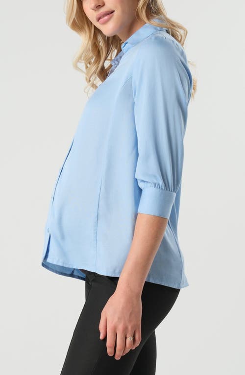 Marion No-gap 3/4 Sleeve Maternity & Nursing Button Down Shirt