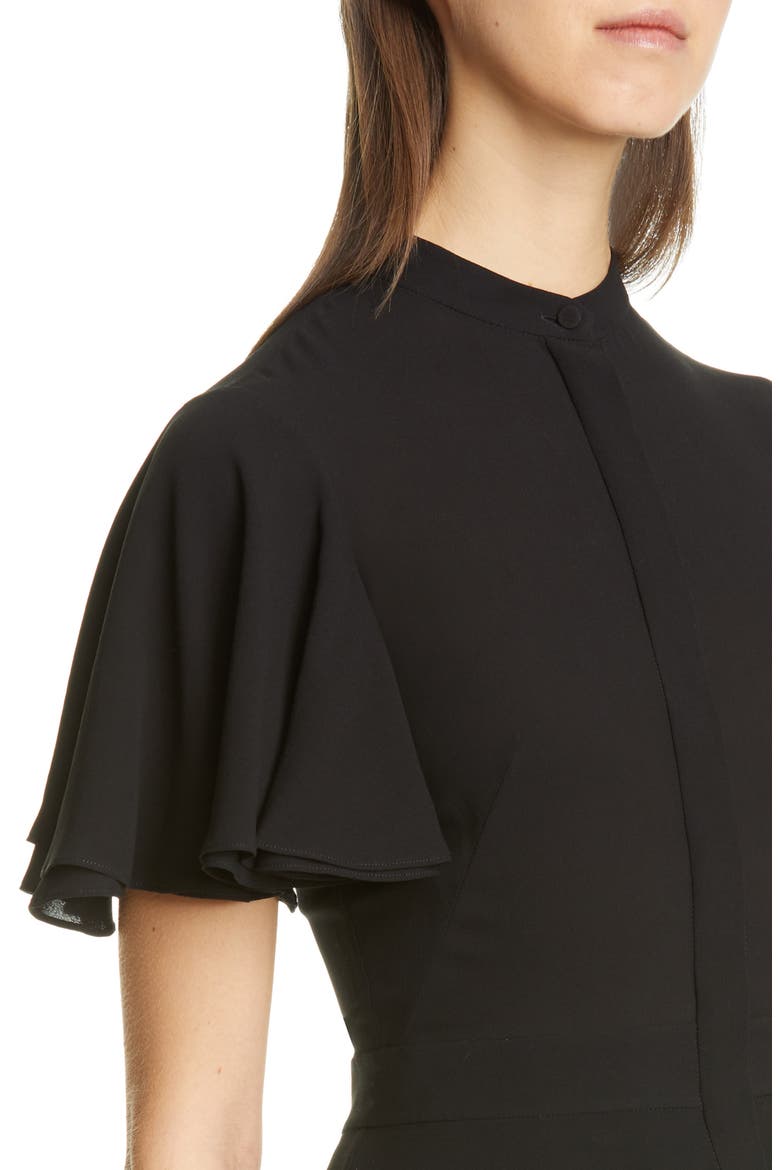 Alexander McQueen Silk High/Low Peplum Blouse, Alternate, color, BLACK