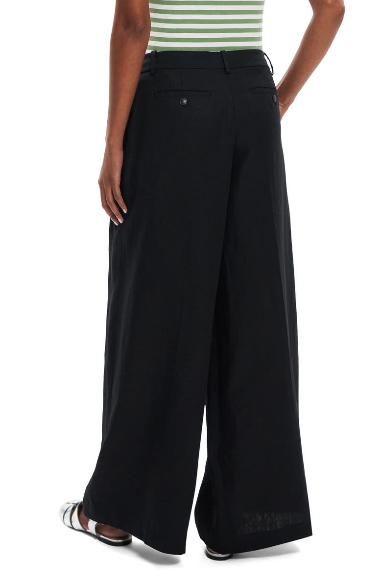Theory Low Rise Wide Leg Linen Pants, Alternate, color, 