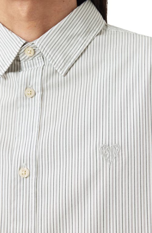 Allsaints Nolan Pinstripe Button-up Shirt In White