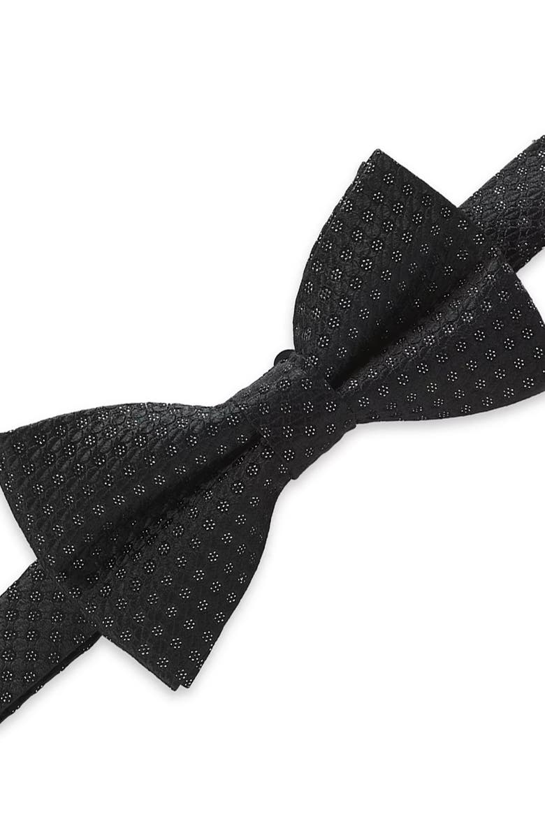 KARL LAGERFELD Floral Pre-Tied Bow Tie, Alternate, color, Black/ Silver