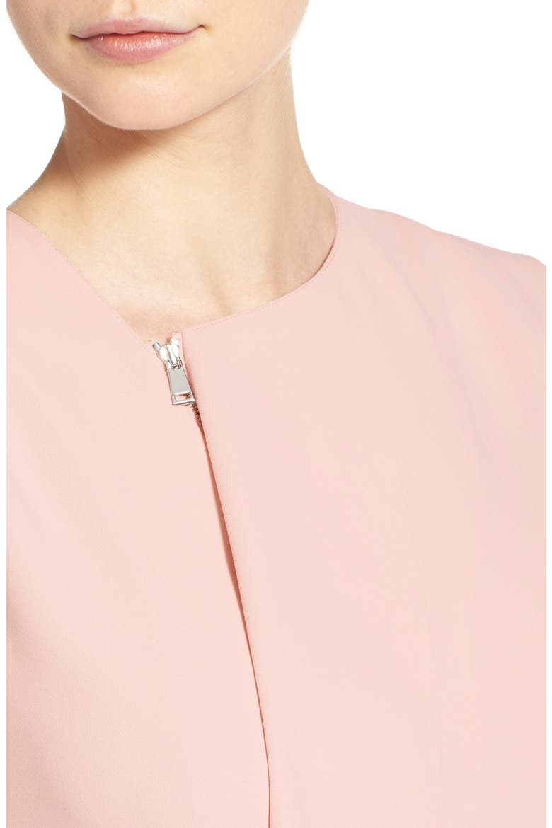Drape Laser Cut Zip Neck Shell, Alternate, color, NEW BUFF