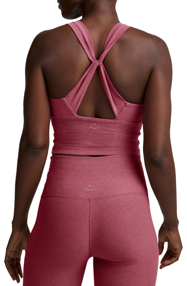 Beyond Yoga Twist Through Crop Tank, Alternate, color, Smooth Mauve Heather