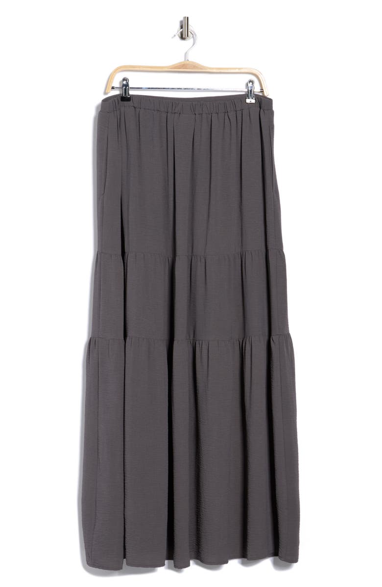 Bobeau Pocket Tiered Maxi Skirt, Alternate, color, Charcoal