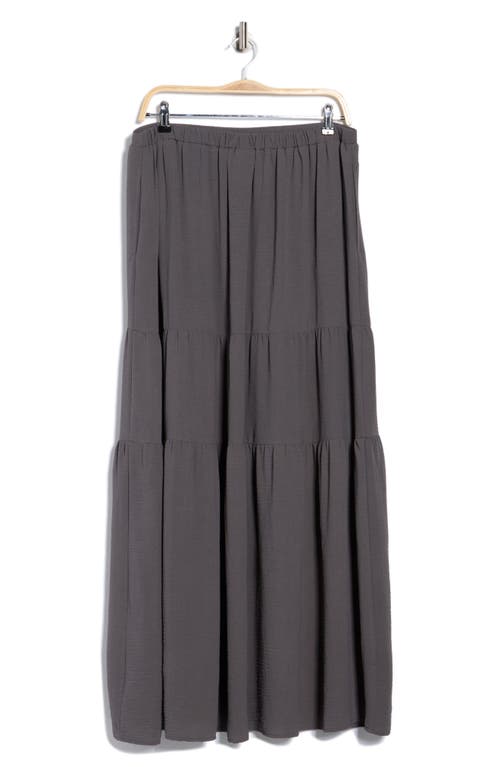 Bobeau Pocket Tiered Maxi Skirt In Gray